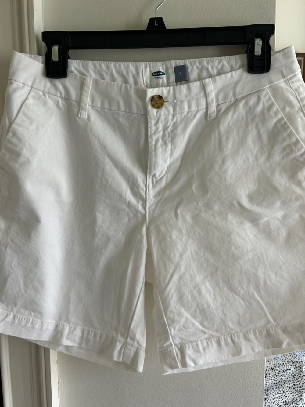 Old Navy White Cotton Chino Bermuda Shorts